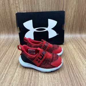 Under Armour UA BINF Surge 3 Slip Kids Size 5 K Red & Black 3026530-600 New